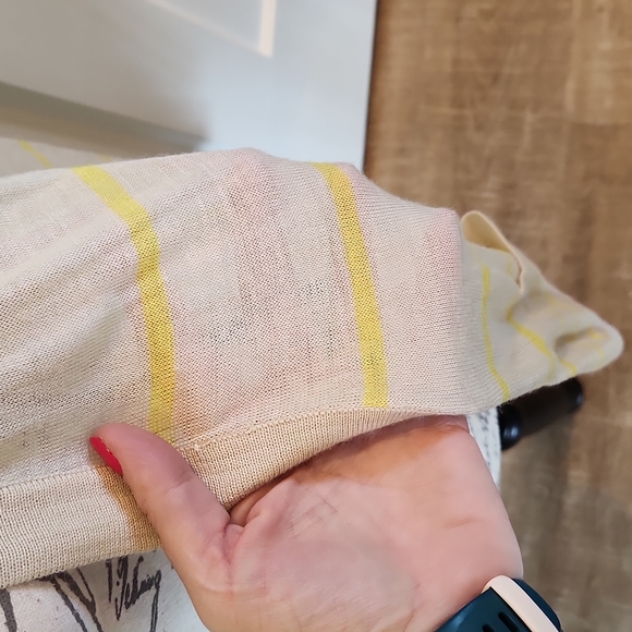 Loft Tan and Yellow stripes sheer open cardigan - Picture 3 of 5